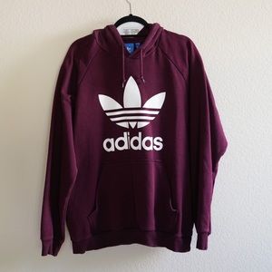 Adidas Hoody in deep burgundy color. US XL